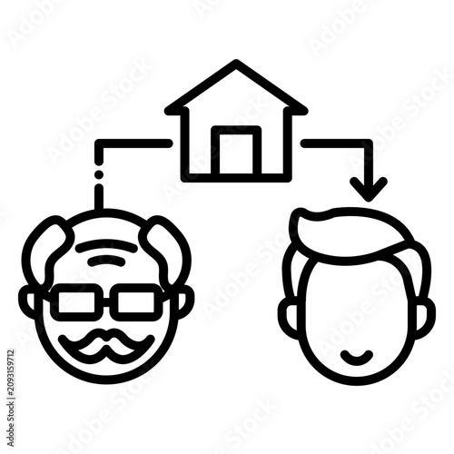 Canvas Print Family Inheriting House Property Together