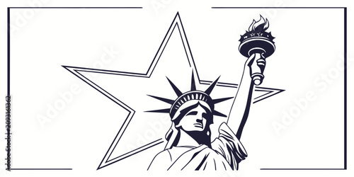 Fotografija Torch of liberty, black silhouette, woman's profile, dramatic lighting flame wom