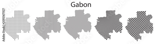 фотографія Gabon map infographic simple design element black abstract geometric pattern ico
