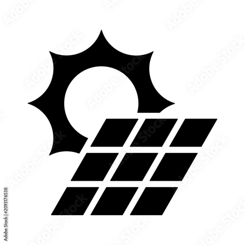 Solar Panels Icon - Solid Black