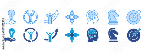 entrepreneur icon pack dual tone collection set. Innovation and skills Vector Illustration Concept
