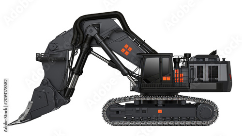 Slika na platnu Heavy duty excavator with large bucket and tracks