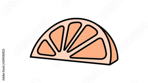 Принти на полотні Orange citrus fruit slice segment graphic