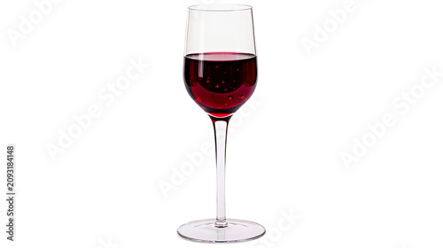 Obraz na plátne Glass of red wine with bubbles on white