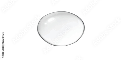 Cuadro en lienzo Single large clear water drop on white background with a isolated single large r