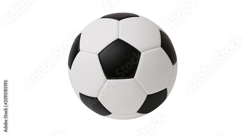 Fotografie Classic soccer ball with black and white pentagonal panels