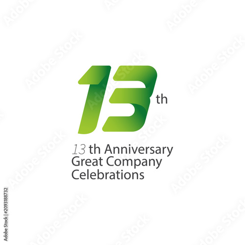 13 years anniversary logo design concept celebrations. 