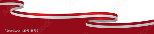 Red abstract background with swirling ribbon design Indonesia Flag