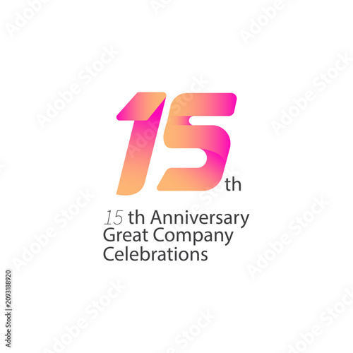 15 years anniversary logo design concept celebrations. 