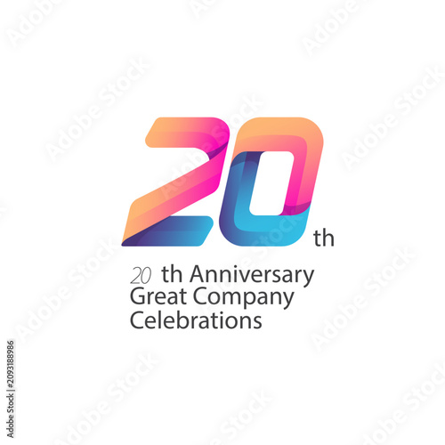 20 years anniversary logo design concept celebrations. 
