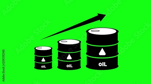 Oil Drums Leaking Fluid Progressing Across Green Screen Background icon animation