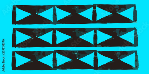 Obraz na plátně set of grungy distressed ink roller textures in cyan texture grunge effect color
