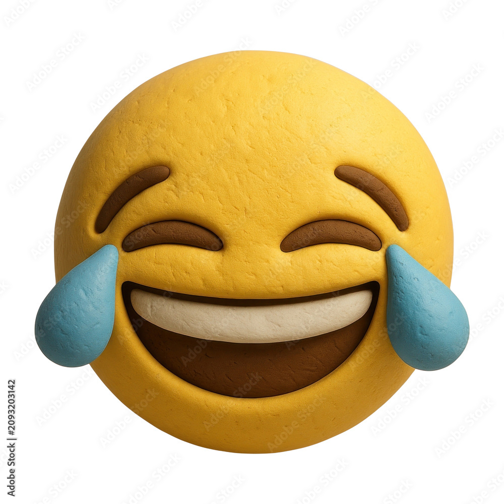 Naklejka premium PNG Laughing emoji clay art