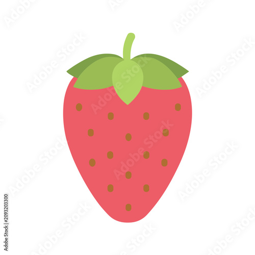 Strawberry Fruit Flat SVG Icon