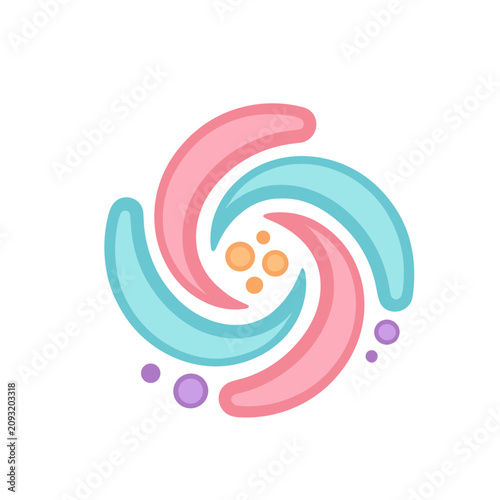 Swirl abstract logo with circles