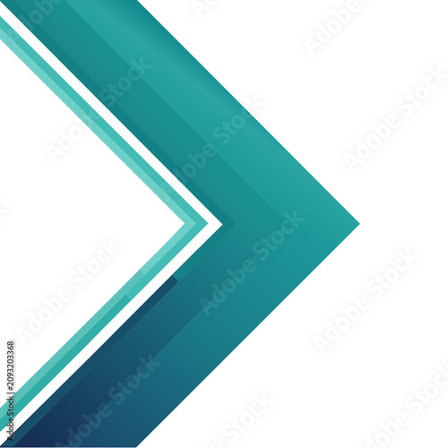 Abstract teal and cyan diagonal arrow vector