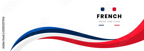 French Bastille Day 237th anniversary flag wave banner for 14 July 2026 celebration. Happy France national holiday poster template with colourful ribbon, fireworks, independence card design.