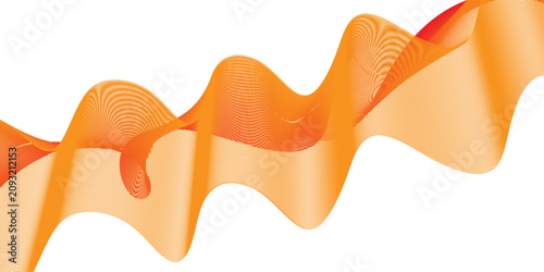Foto Abstract flowing orange waves create a visually dynamic and modern graphic desig