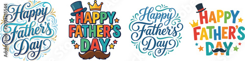 Happy father's day greeting cards and banners