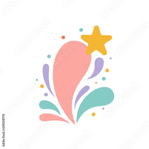 Abstract colorful shapes with a star