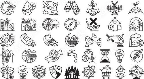 Fotografija Eco friendly icons set for sustainable business and environmental conservation v
