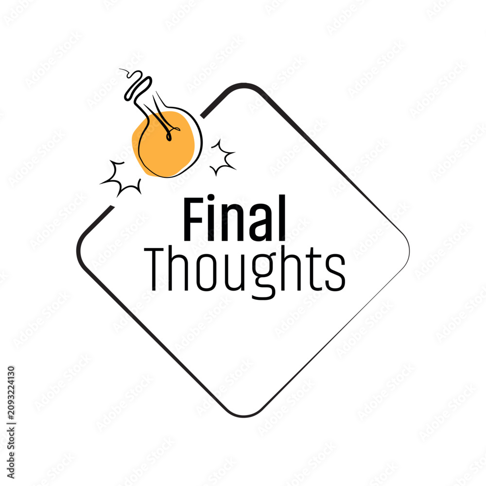 Fototapeta premium final thoughts sign on white background