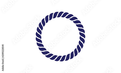 Obraz na płótnie Download high-quality navy blue circular rope frames! Perfect for nautical themed logo designs, marine borders, custom sailors badges, and creative coastal graphics templates