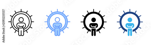 Fotografie Wisdom icon set multiple style collection