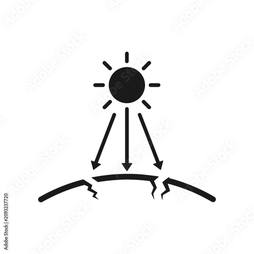 Fotografie Solar Radiation and Ozone Layer Depletion Icon