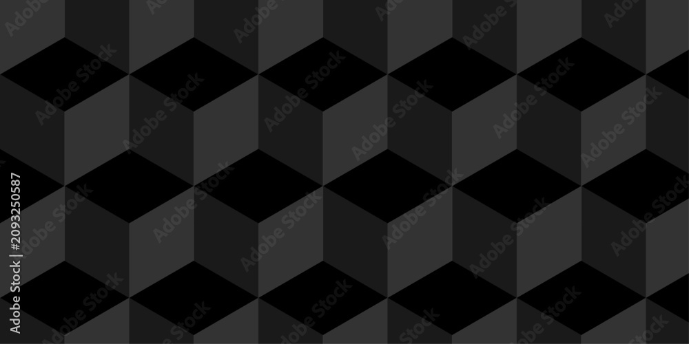 Obraz premium Abstract black and gray style minimal blank cubic. Geometric pattern illustration mosaic, square and triangle wallpaper.