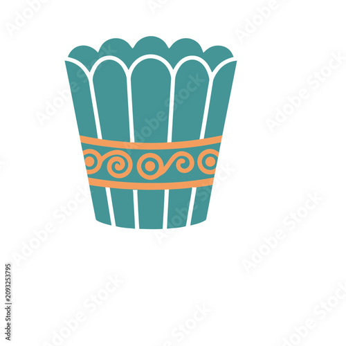 Teal and Orange Decorative Pot