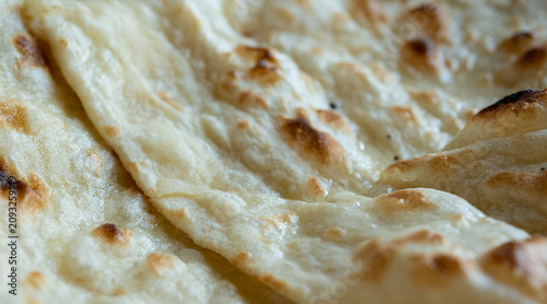 Indian Flat Bread Closeup. Traditional Flatbread