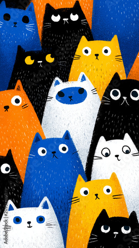 Cats seamless pattern