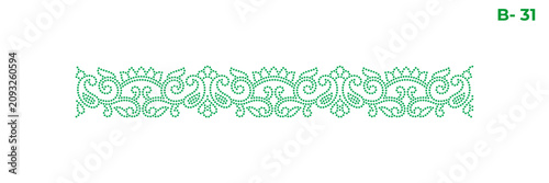 Rhinestone hotfix transfer seamless border design, abstract paisley and floral design, perfect for ladies' suits, sarees, and other clothing material, 2.2 mm or 6 ss stone hole size	