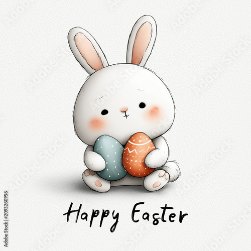 easter bunny with easter egg