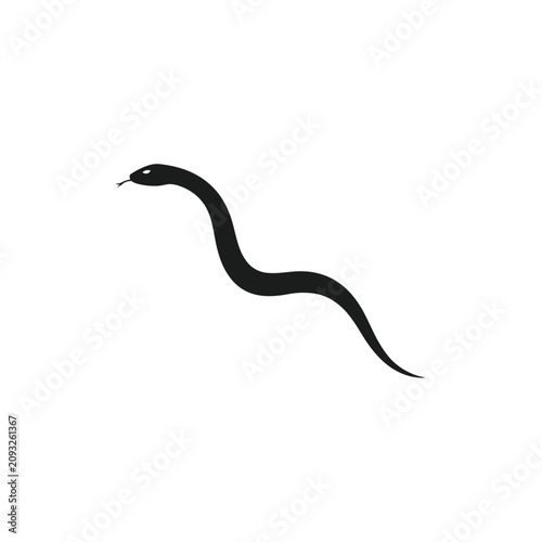 Tableau sur toile Snake Silhouette Against White Background Minimalist Graphic Design