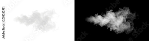 Fotografie Billowing vapor smoke cloud stretching horizontally with soft feathery edges thr