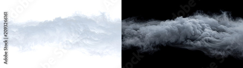 Obraz na płótnie Textured smoke wave band stretching across the frame with detailed rippling fold