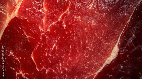 capicola. Close-up of capicola, showcasing deep red meat with intricate white fat marbling. menu design, packaging mockups, designed for food delivery and cloud-kitchen brand materials.
