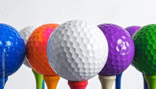 Top Down View Of Colorful Golf Balls Stacked Tightly Together Featuring Vibrant Multi Colored Dimpled Patterns