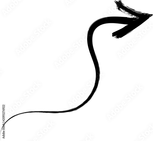 Wavy Hand Drawn Right Arrow Graphic For Timeline Layouts