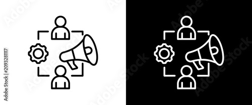 Schilderij op canvas Marketing white and black icon set design