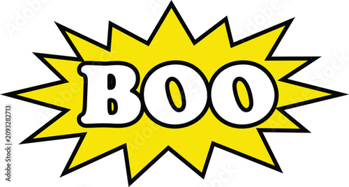 Bild auf Leinwand Comic book style boo text bubble isolated on white background for halloween part