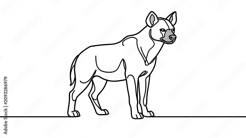 Obraz premium African wild dog illustration on white background.