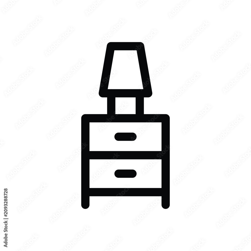 Obraz premium bedside table outline icon vector design good for web or mobile app