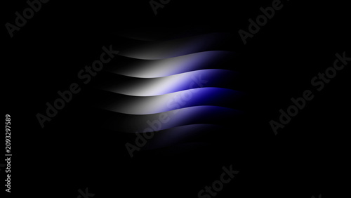 Obraz na płótnie White luminous layers float across a black backdrop creating an elegant abstract motion background with smooth gradient diffusion and refined wallpaper style for creative visual communication