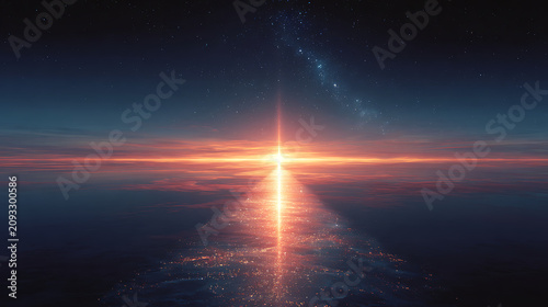 A glowing timeline stretching infinitely into the horizon, representing visionary foresight.(3)