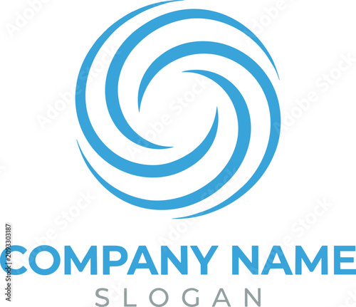 Modern abstract swirl business logo design with dynamic circular shapes, creative corporate branding template for innovative company identity