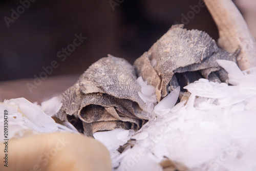 Εκτύπωση καμβά Fresh offal displayed on ice at a bustling Palermo Ballaro market stall in Sicily Italy