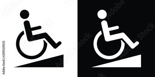 Bild auf Leinwand Accessible wheelchair ramp vector icon set